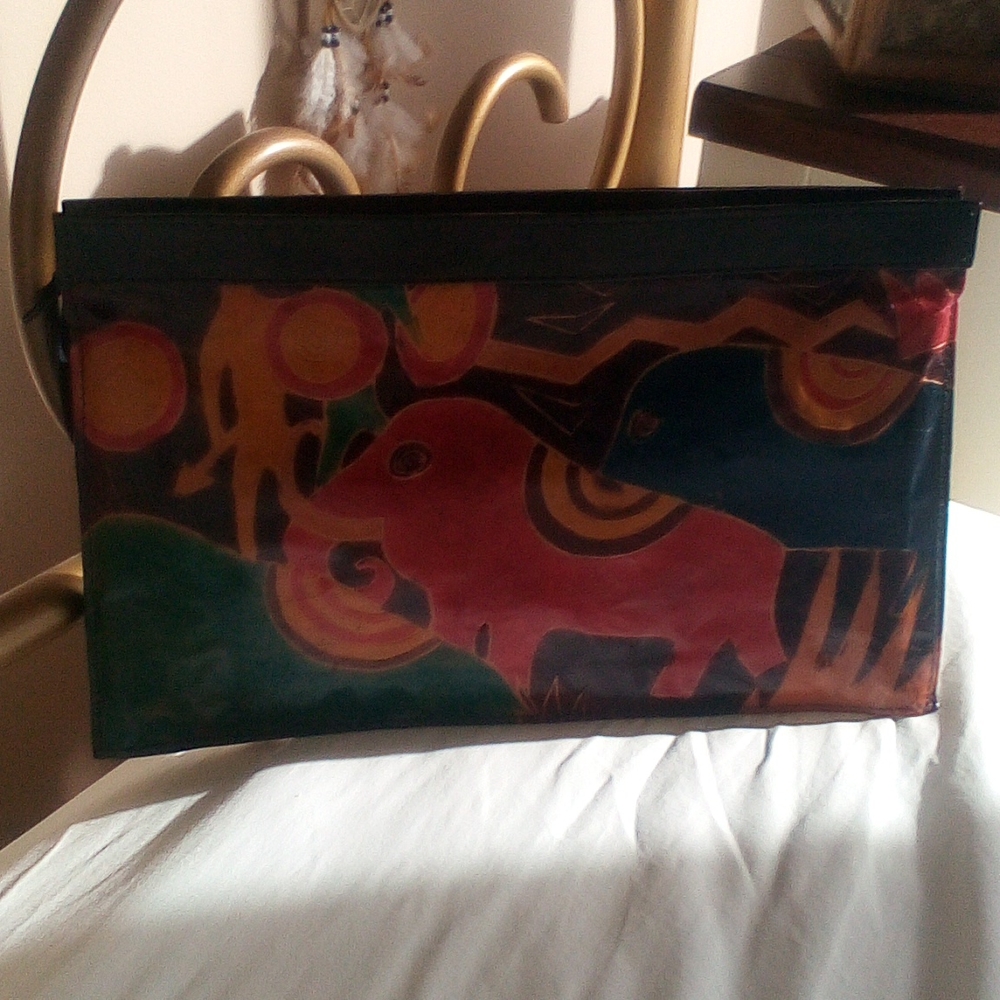 Leather Envelope Bag/ No Handles